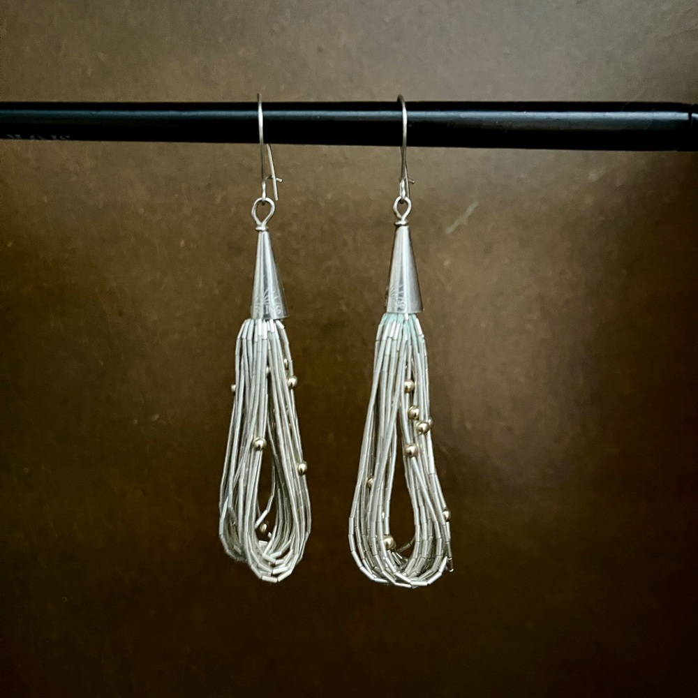 Liquid Silver Earrings - Picture 2 of 2